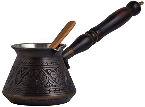 Copper Turkish Greek Arabic Engraved Coffee Pot Stovetop