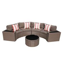 Round Coffee Table Half-Moon Sectional All Weather