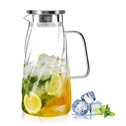 Glass Pitcher Water Pitcher with Lid