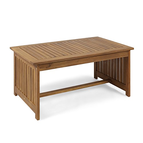 Grace Outdoor Acacia Wood Coffee Table Brown Patina Finish