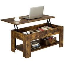 Coffee Table with Hidden Compartment & Storage Shelf