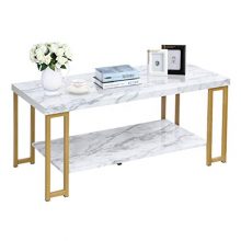 Coffee Table Rectangular Metal Frame and Hollow Metal Legs