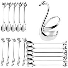 Small Coffee Spoons Swan Base Holder