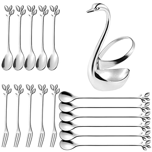Small Coffee Spoons Swan Base Holder
