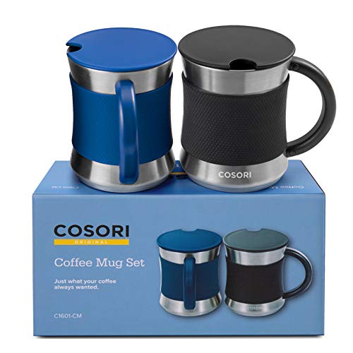 COSORI Coffee Mug with Lids Set of 2