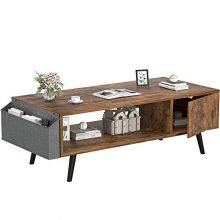 Mid-Century Coffee Table with Storage Shelf for Living Room