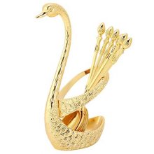 Gold Coffee Spoon with Swan Holder