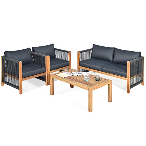Acacia Wood Coffee Table Furniture Set