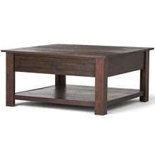 SIMPLIHOME Monroe SOLID ACACIA WOOD Rustic Coffee Table