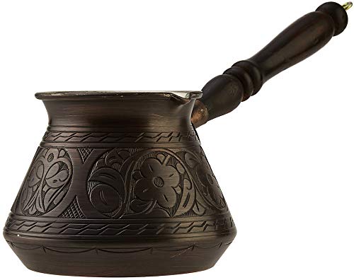 CopperBull Thickest Solid Hammered Copper Coffee Pot