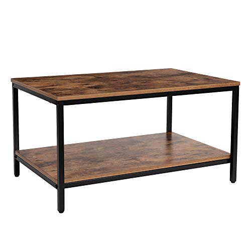 Coffee Table with Metal Frame with Storage Shelf