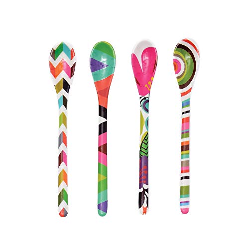 Spoon Set of 4 for Coffee French Bull Melamine Assorted