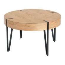 Creative Co-Op Wood Round Coffee Side Table