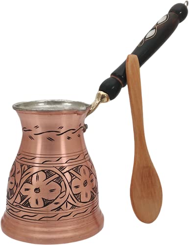 Large Turkish Coffee Pot Maker with Wooden Handle