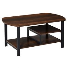 Dark Wood Color Coffee Table Vintage Industrial