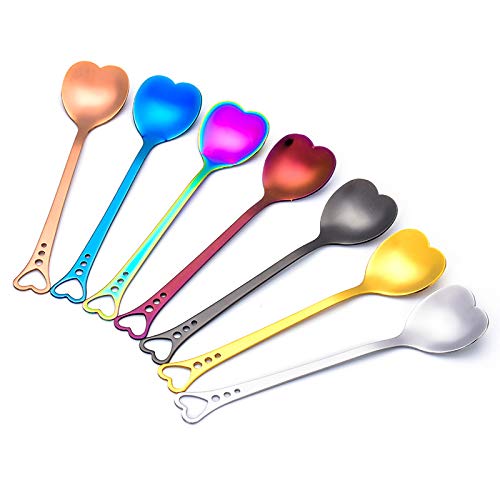 Heart Shape Spoons for Coffee Colorful