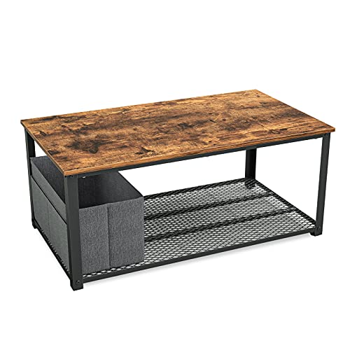 Industrial Coffee Table with Stable Metal Frame
