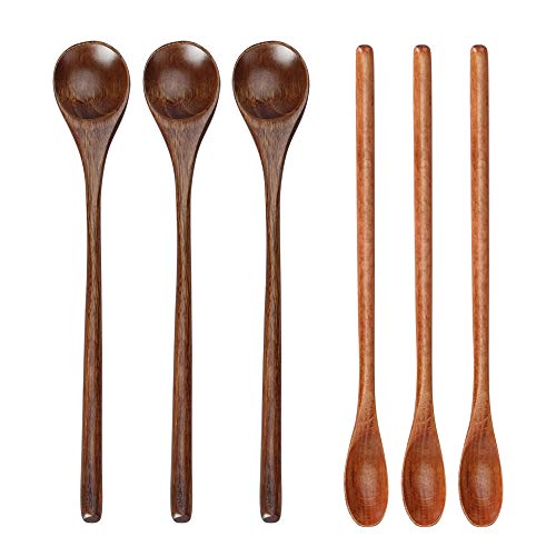 6 Pcs Wooden Coffee Spoon Teaspoons Handmade
