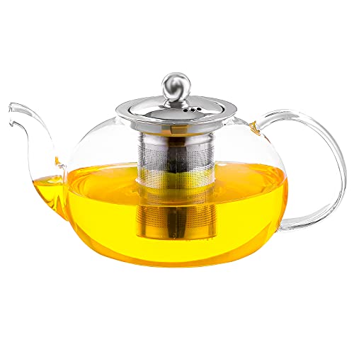 Stovetop Glass Teapot ea Kettle Microwave & Dishwasher Safe