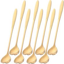 Steel Spoons for Coffee Gold Heart Shape
