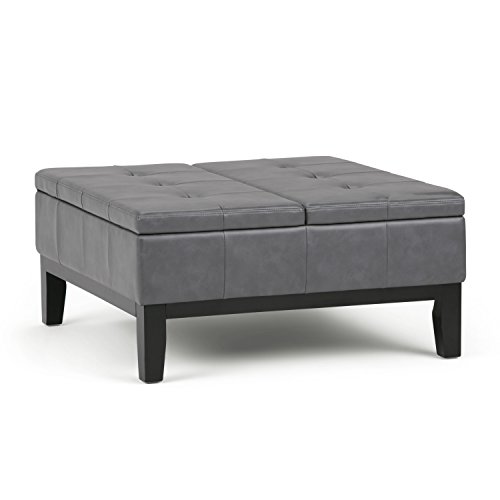 SIMPLIHOME Dover 36 inch Wide Square Coffee Table