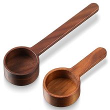 2 Pieces Wooden Measuring Coffee Scoop Set