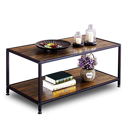 GreenForest Coffee Table Industrial for Living Room