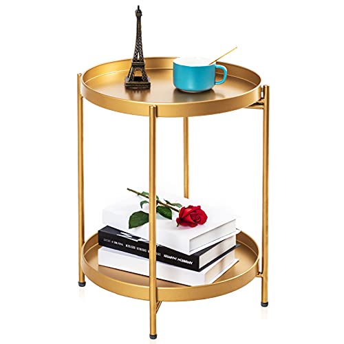 Gold End Coffee Metal Side Table