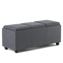 SIMPLIHOME Avalon 42 inch Wide Rectangle Storage Ottoman