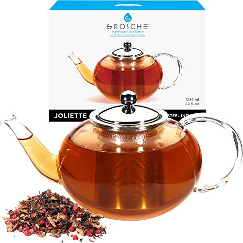 GROSCHE Joliette Glass Teapot with Stainless Steel