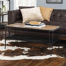 Walker Edison Furniture Coffee Table Rustic Oak