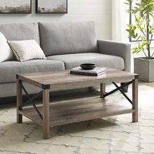 40 Inch Metal X Frame Coffee Table