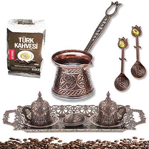 Turkish Greek Arab Coffee Espresso Copper Set