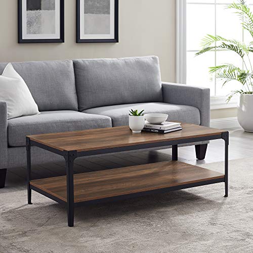 Iron and Wood Coffee Table, 46 inch