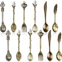 Vintage Carved Spoons for Espresso, Tea