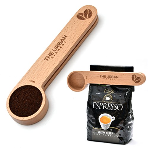 Coffee Scoop and Bag Clip Wooden