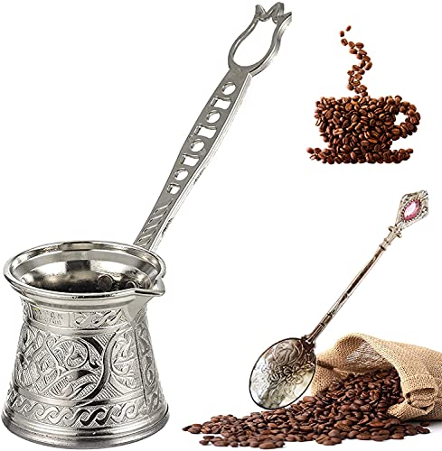 Turkish Coffee Pot - Silver Design