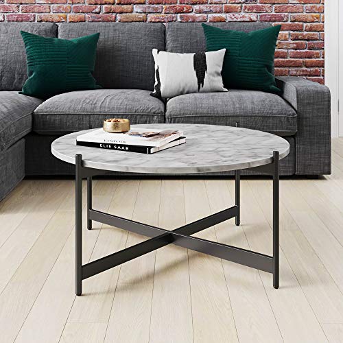 Faux White Marble Sofa Center Coffee Table
