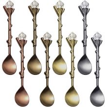 Retro Coffee Tea Mini Ice Cream Dessert Crystal Spoon