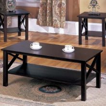 Cherry Finish Coffee Table X Style
