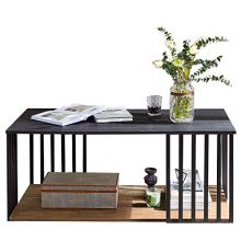 Wood and Metal  Black Coffee Table