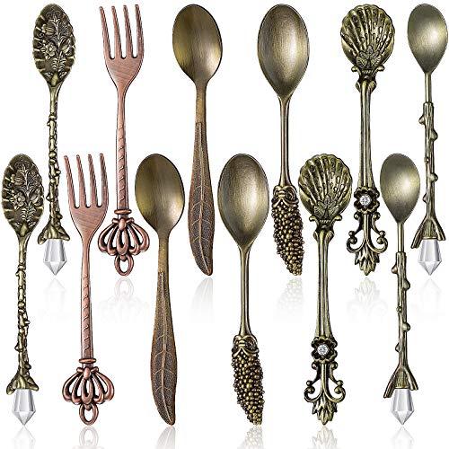 12 Pieces Vintage Carved Coffee Spoon