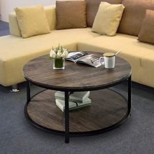 Round Coffee Table Rustic Vintage Industrial Design