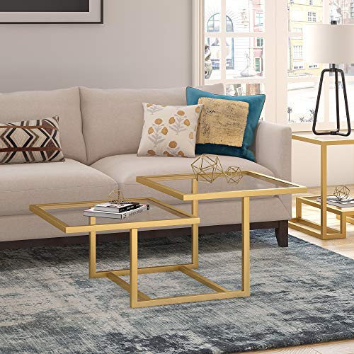 Henn&Hart Modern Chic 2-Tier Coffee Table for Living Room