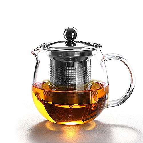 Microwave safe borosilicate clear large glass teapot