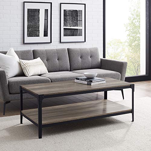 Industrial Angle Iron and Wood Coffee Table