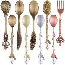 9 Pieces Retro Coffee Teaspoon Fork
