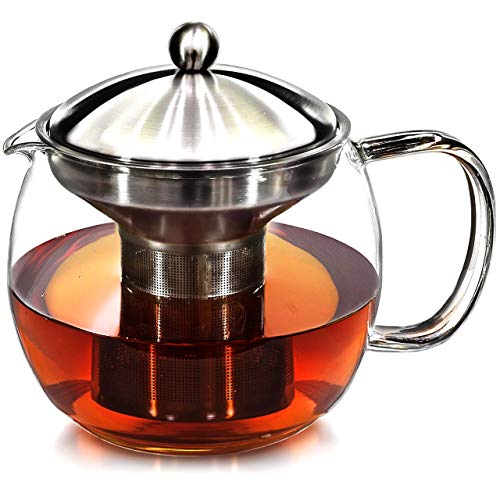 Teapot with Infuser for Loose Tea with Strainer & Warmer