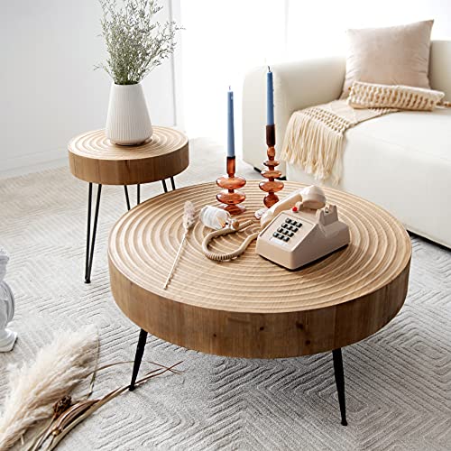 COZAYH 2-Piece Modern Farmhouse Living Room Coffee Table Set
