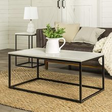 Walker Edison Modern Marble and Metal Frame
